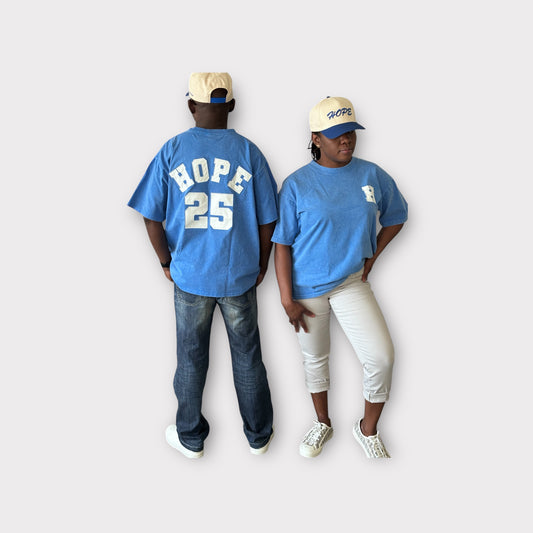 HOPE '25 Oversized Embroidery Tee –  Acid Wash